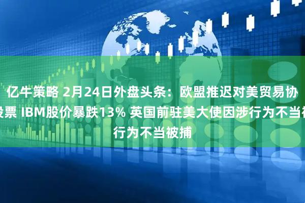 亿牛策略 2月24日外盘头条：欧盟推迟对美贸易协定投票 IBM股价暴跌13% 英国前驻美大使因涉行为不当被捕