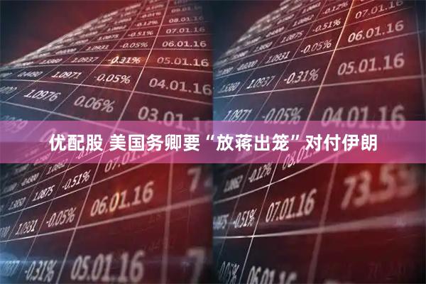 优配股 美国务卿要“放蒋出笼”对付伊朗
