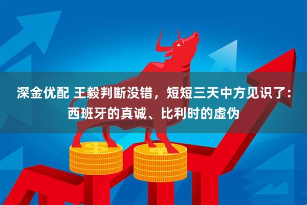 深金优配 王毅判断没错，短短三天中方见识了：西班牙的真诚、比利时的虚伪