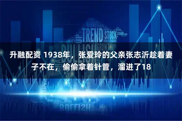 升融配资 1938年，张爱玲的父亲张志沂趁着妻子不在，偷偷拿着针管，溜进了18