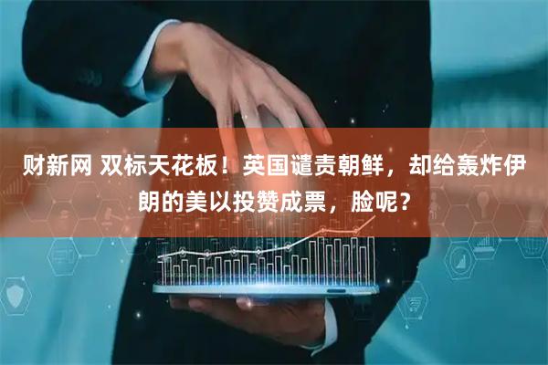 财新网 双标天花板！英国谴责朝鲜，却给轰炸伊朗的美以投赞成票，脸呢？